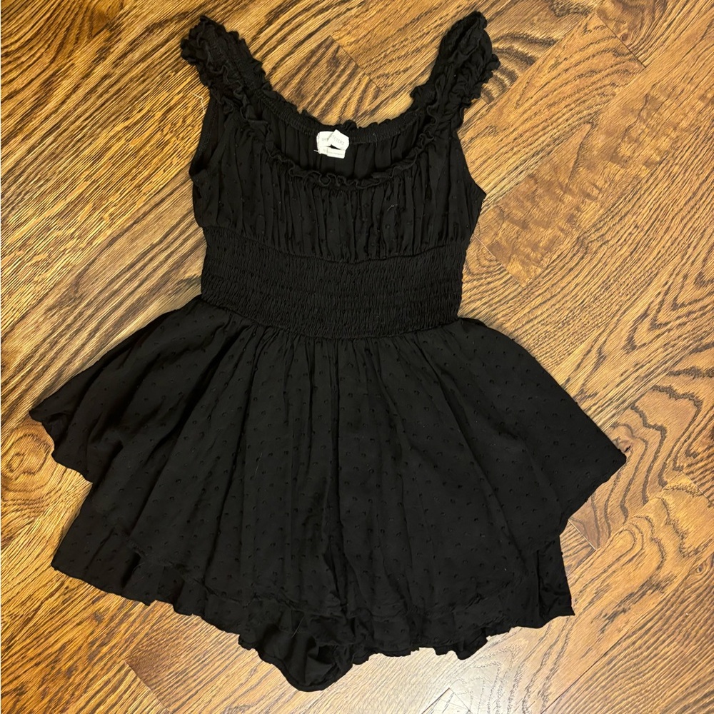 Urban Outfitters Rosie Smocked Tiered Ruffle Romper